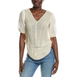 Brook + Lynn Womens  Blouse, Beige